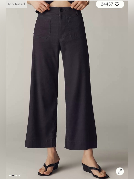 Maeve Pants - Anthropologie Maeve Colette
European Linen High-Rise Wide-leg Pants Black sz 39